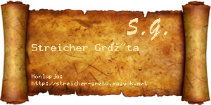 Streicher Gréta névjegykártya